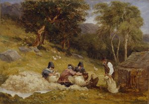 Koyun Kırkımı, 1849. by David Cox the elder