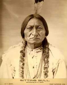 Oturan Boğa (1834-1890) Amerikalı Dakota Sioux Kızılderili şefi (Hint adı Tatanka Iyotake) fotoğrafı, David F. Barry