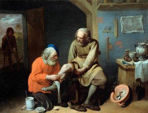 ""Le architekturn de köy"" (Köy Cerrahı) Tablo David Ryckaert III (Rijckaert) (1612 - 1661) Tuval üzerine yağlı boya, dim 49.2x64 cm Devlet Müzeleri, Berlin