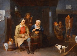 Köylülerin Sigara İçtiği Bir Hanın İçi, 1647 by David III Ryckaert