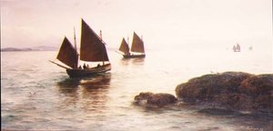 Penzance Sahili Açıklarında Balık Tutmak by David James