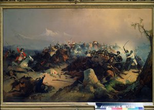 24 Mayıs 1846'da Rus süvarilerinin Çerkes saldırısı (24 Mayıs 1846'da Rus süvarilerine Çerkeslerin saldırısı) by David Johann Friedrch Koenig