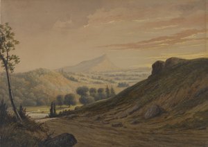 New England Manzarası, c.1850 (kağıt üzerinde wc)