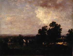 Wallkill Manzarası, c.1885 (gemide yağ) by David Johnson