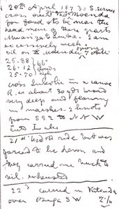 Last lines written by Dr. David Livingstone, illustration from 