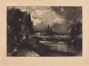 Colchester yakınlarındaki değirmen by David Lucas after John Constable