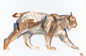 Lynx, 2022 (tuval üzerine yağlı boya kaplı panel)