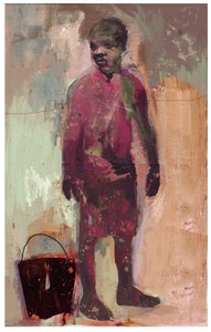 Boy ve Su Kovası 2016 (Ahşap Panel Üzerine Karışık Teknik) by David McConochie