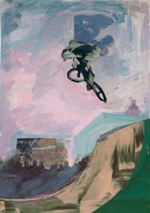 Half-Pipe, 2018 (akrilikler ve kesilmiş kağıt) by David McConochie