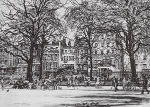 Londra: Old Park Lane (lito) by David Muirhead (after) Bone