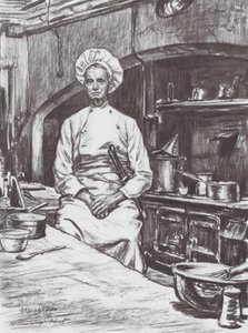 Oxford: Bir Kolej Aşçısı (lito) by David Muirhead (after) Bone