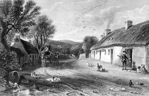 Burn's Cottage, John Wilson tarafından 'Land of Burns'den bir çizim, 1840'ta yayınlandı