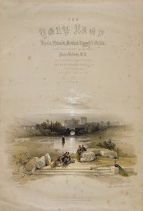 Baalbec from the Fountain, 7 Mayıs 1839, Louis Haghe (1806-85) tarafından oyulmuş "Kutsal Topraklar"ın II. Cildinin başlık sayfası. 1843 by David Roberts