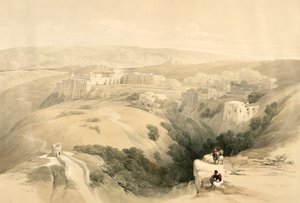 Bethlehem, 6 Nisan 1839, Louis Haghe (1806-85) pub tarafından oyulmuş 'Kutsal Topraklar'ın II. Cildinden 85 numaralı levha. 1843 by David Roberts
