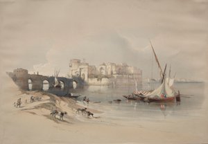 Sidon Kalesi, 1839. by David Roberts