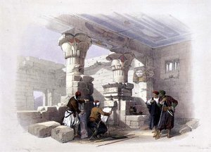 Deir Al-Madinah, Thebes, from "Mısır ve Nubia", Cilt 1 (lito) by David Roberts