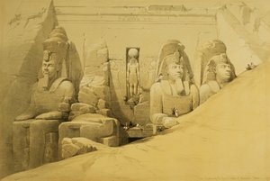 Aboo Simbel Büyük Tapınağının Önden Yükselişi, Nubia, 