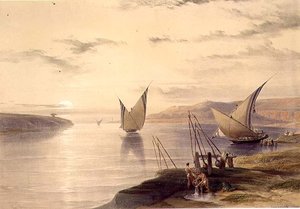 Hager Setsilis, "Mısır ve Nubia"dan, Cilt 1 (lito) by David Roberts