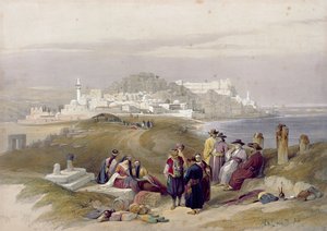 Jaffa, eski Joppa, 16 Nisan 1839, Louis Haghe (1806-85) pub tarafından kazınmış 