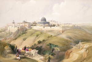 Kudüs, 9 Nisan 1839, Louis Haghe (1806-85) pub tarafından kazınmış 