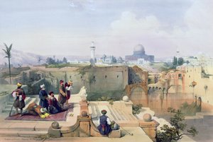 Tapınak Sitesini gösteren Ömer Camii, Louis Haghe (1806-85) tarafından oyulmuş 