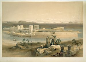 Philae Adası, Assuan, Mısır (suluboya) by David Roberts