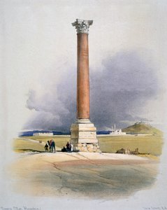 Pompey Sütunu, İskenderiye, 19. yüzyıl by David Roberts