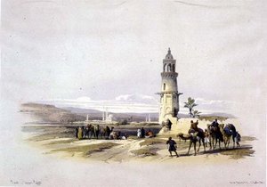Sioul, Yukarı Mısır, "Mısır ve Nubia"dan, Cilt 1 (lito) by David Roberts