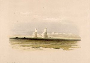 Memnon Heykeli, "Mısır ve Nubia"dan, Cilt 1 (lito) by David Roberts