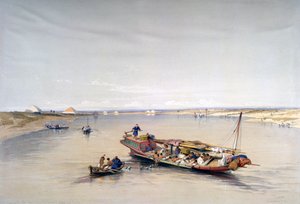 Dahshur ve Sakkara Piramitlerine bakan Nil, 19. yüzyıl by David Roberts