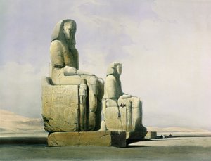 Thebes, 4 Aralık 1838, Memnon heykelinin detayı, Mısır ve Nubia
