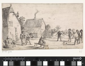 Çiftçiler top oynuyor Açık hava türü sahneleri (dizi adı) by David Teniers (II)