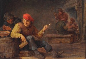 Bir handa içki ve sigara içen yabaniler by David Teniers the Younger
