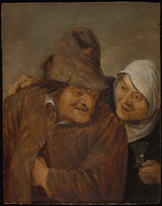 Bir Kadeh Şarapla İki Köylü by David Teniers the Younger