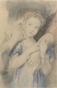 İlk Küpe Çalışması (kağıt üzerinde wc, grafit ve tebeşir) by David Wilkie