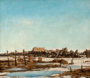 Bailleul, c.1918 (tuval üzerine yağlı boya) by David Young Cameron