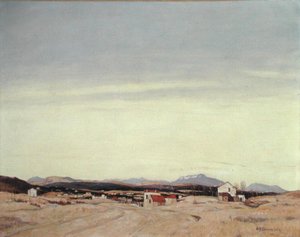 Uzak Tepeler (tuval üzerine yağlı boya) by David Young Cameron