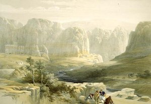 Petra güneye bakıyor, 9 Mart 1839, Louis Haghe (1806-85) pub tarafından oyulmuş Kutsal Topraklar