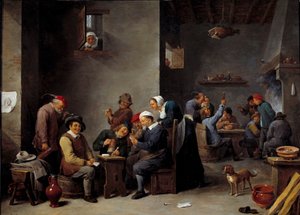 Kabare iç. Kart oyunu. David Teniers II, Genç (1610 - 1690) Ec. Alev. by David Teniers the Younger