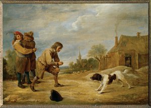 Köpekli çiftçi çocuk by David the Younger Teniers