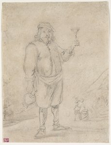 Bir Kadeh Şarap Yükselen Köylü, 1644 dolayları by David Teniers the Younger