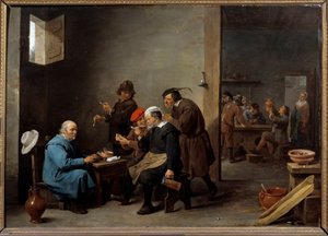 Beyaz şapkalı adam Bir handa pipo içen bir grup adam. David Teniers II
