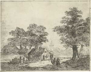 Yürüyüşçüler ile manzara by David van der Kellen