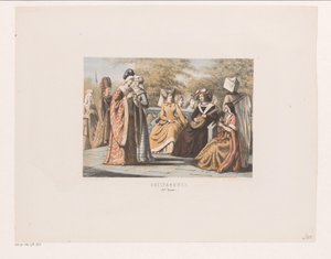 On beşinci yüzyılda soylu kadınlar On beşinci yüzyılda seyirci Soylu kadınlar 15. yüzyıl (nesne üzerindeki başlık) by David van der Kellen