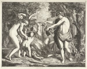 Bacchus ile Bacchanal ile Manzara by David van der Plas