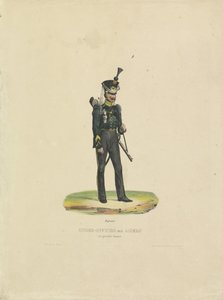 Büyük üniformalı avcı, 1820-1825 Astsubay büyük üniformalı (nesne üzerindeki başlık) by De la Cour