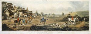 Tilki avı, plaka 4, Thomas Sutherland (1785-1838) 1817 (renkli taş) tarafından oyulmuş by Dean Snr. (after) Wolstenholme