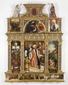 Sant Ivo'nun poliptiği, c.1520 (gemide tempera, antika çerçeve)