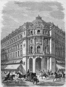 Paris'te Boulevard des Capucines ve Rue de la Chaussée-d'Antin'in köşesinde yer alan yeni Vaudeville tiyatrosunun cephe projesi, Auguste Magne'nin planlarına göre 1867-1869'da inşa edildi. Morin ve Delannoy. “” L'un'da