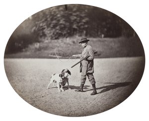 Hunter with Dogs, c.1862 (albüm gümüş baskı) by Delmaet and Durandelle